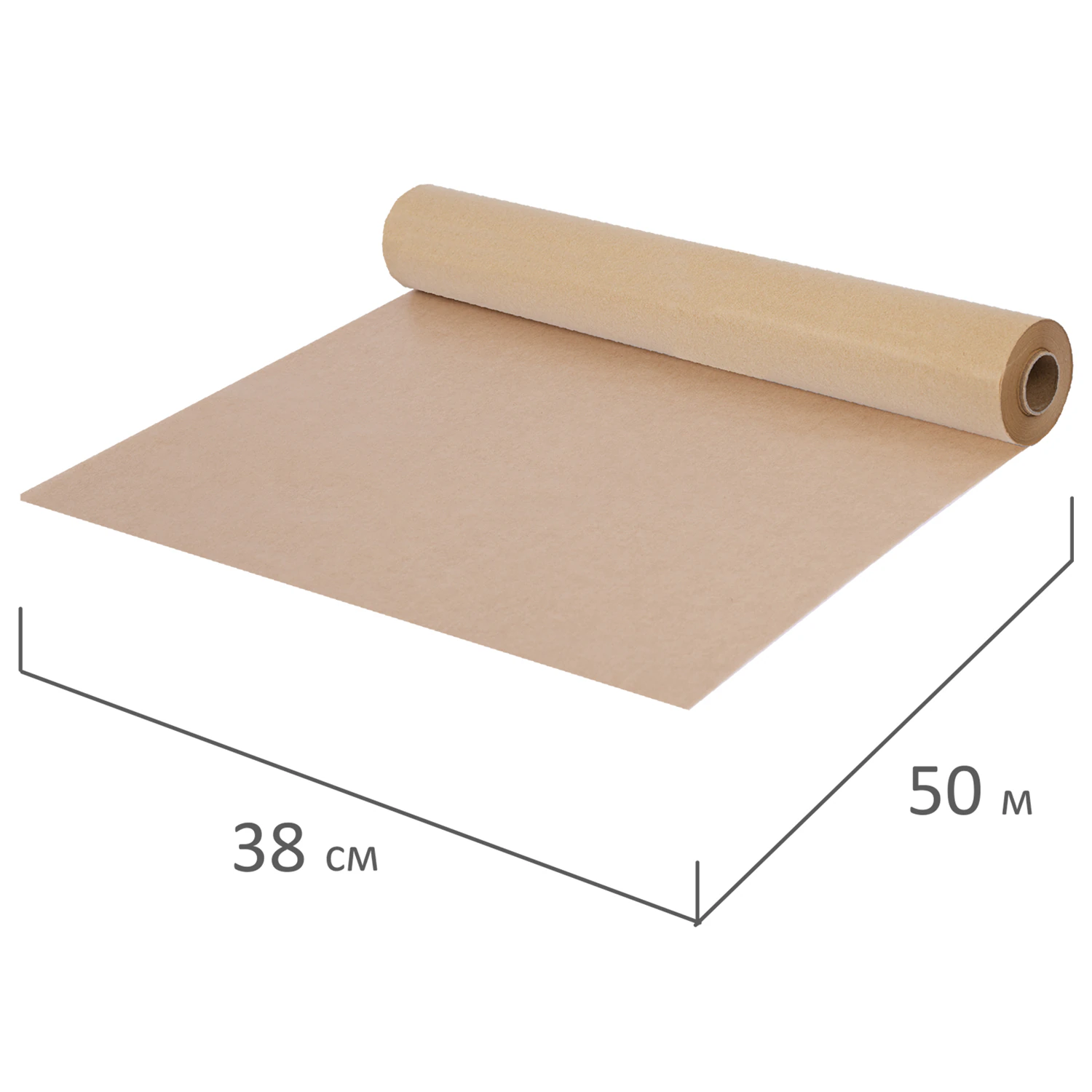 Бумага для выпечки силиконизированная LAIMA, пергамент коричневый 38 см х 50 м